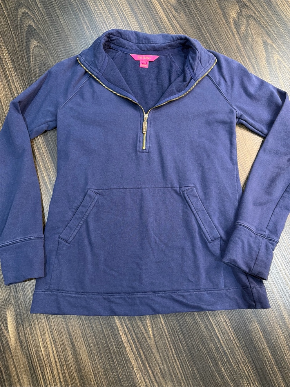 Lilly Pulitzer Skipper Popover Half Zip Pullover Womens XXS Sweatshirt Navy Blue
